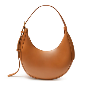 Women’s U-Shaped Hobo Bag – Faux Leather Brown