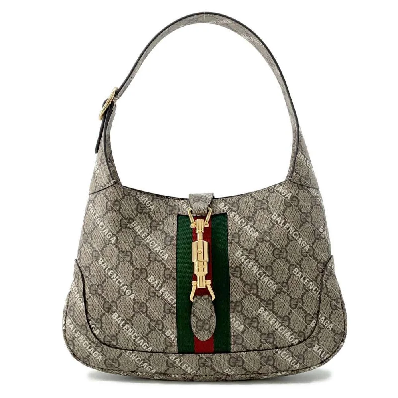 Women Gucci Sylvie bags with a leather - wrapped handleGUCCI Hacker Project Jackie 1961 Shoulder Bag Beige 636706 GG SupremeCanvas