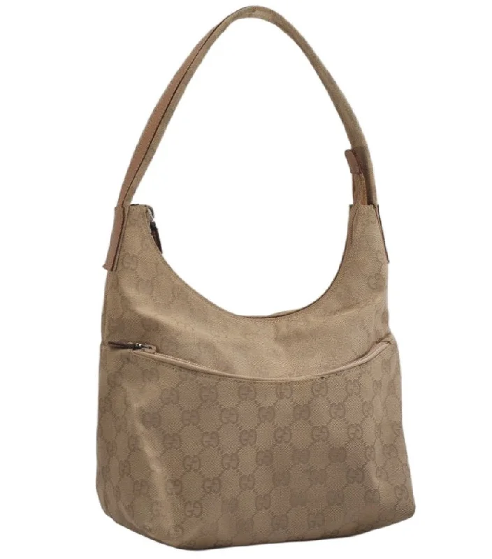 Gucci handbags for women with a patent - leather finishAuthentic GUCCI Vintage Shoulder Bag Purse GG Canvas Leather 0013386 Beige 0355K