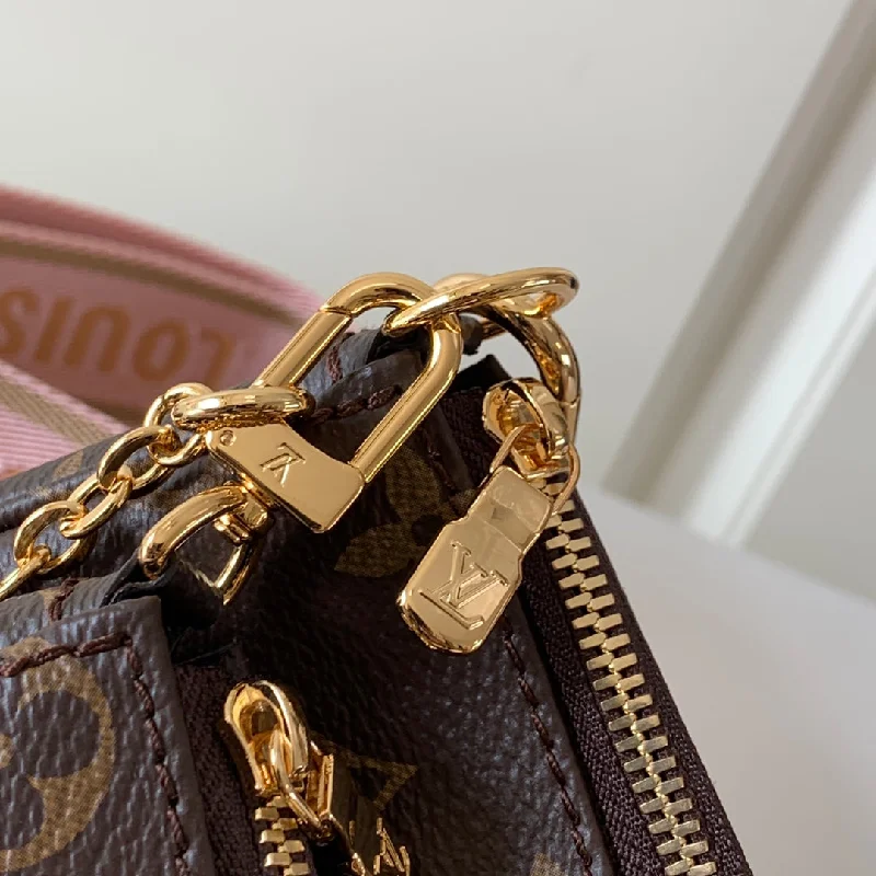 Louis Vuitton Alma bags with a monogram - embossed leather surfaceLouis Vuitton Multi Pochette Accessories Bag