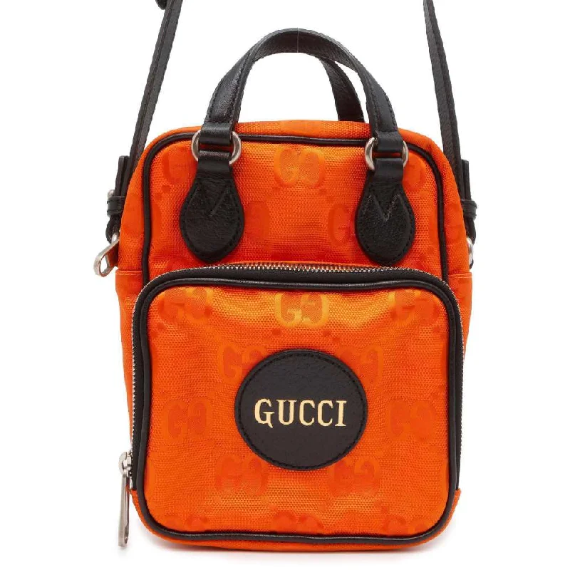 Gucci backpacks for women with a sleek silhouetteGUCCI GG Canvas Off the Grid 2way Shoulder Bag Orange/Black 625850 Nylon Leather