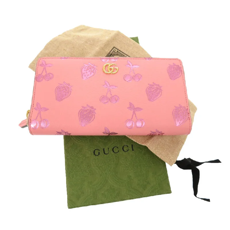 Ladies Gucci Dionysus bags with a detachable shoulder strapGUCCI Long Wallet Purse 456117 leather pink Cherry Strawberry GG Women Used