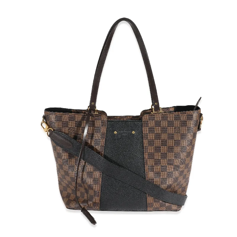 Ladies Louis Vuitton Petite Malle bags in a pastel color for a soft lookLouis Vuitton Canvas Damier Ebene Taurillon Jersey Tote