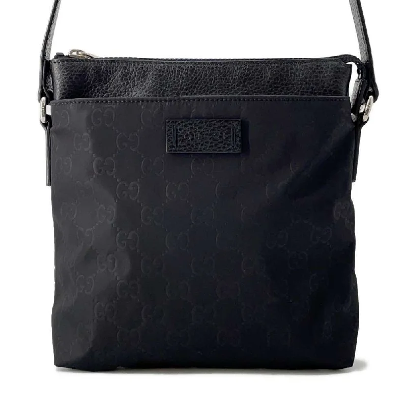 Women Gucci crossbody bags with a printed floral patternGUCCI GG Shoulder Bag Black 510339 Nylon