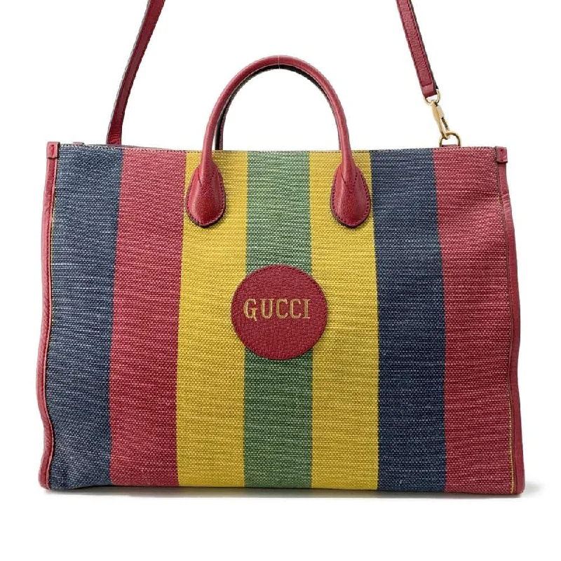 Women Gucci bags with a magnetic snap closure for easy accessGUCCI Baiadera 2WAY Tote Bag Multicolor 630358 Canvas Leather