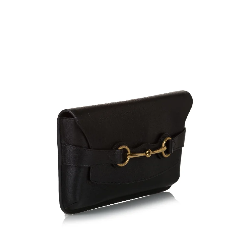 Women Gucci bags with a detachable mirror insideGucci Bright Bit Leather Clutch Bag (32760)