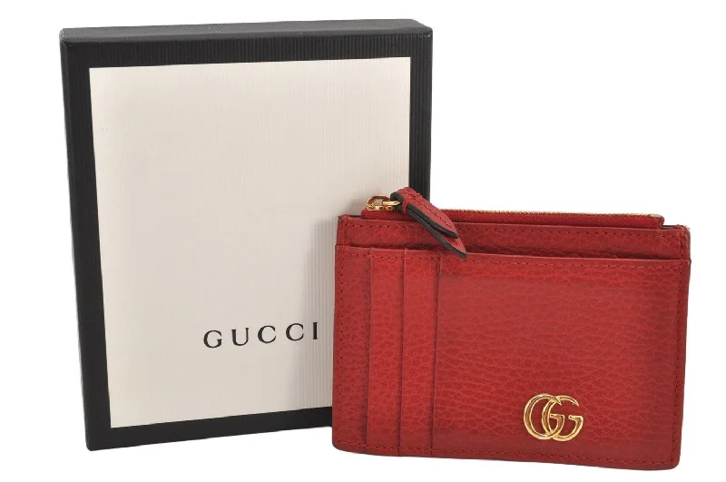 Ladies Gucci shoulder bags with a tassel decorationAuthentic GUCCI GG Marmont Card Pass Case Wallet Leather Red 574804 Box 2811K