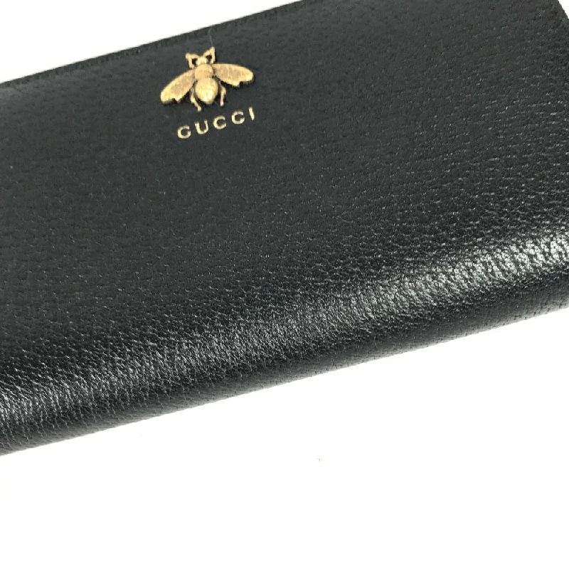 Gucci Marmont bags for women with quilted leather exteriorsGUCCI Long Wallet Purse 523667 leather black BEE Zip Around Women Secondhand