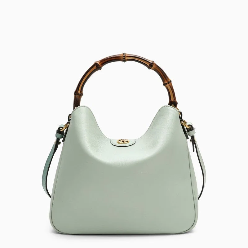 Women Gucci bags with a front - flap pocket for quick - access itemsGucci Diana Medium Sage Green Shoulder Bag Women