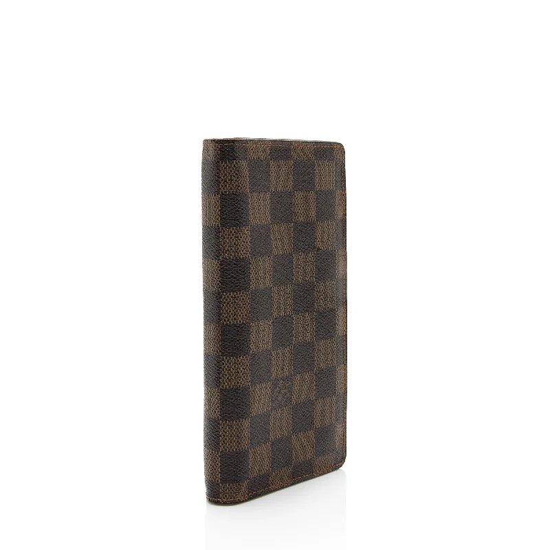 Louis Vuitton handbags with a metal - framed clasp for durabilityLouis Vuitton Damier Ebene Brazza Wallet