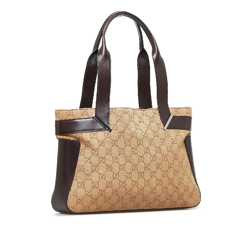 Gucci tote bags for women with a printed Gucci logoGucci GG Canvas Tote Bag (SHG-YtZc7O)