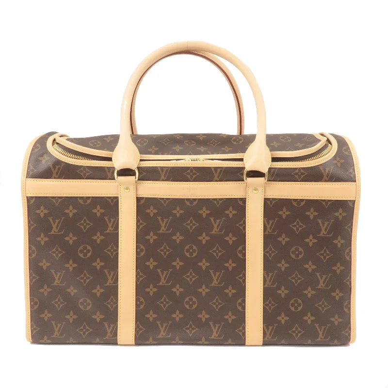 Louis Vuitton bags with a chain - link trim and a leather body for a modern edgeLouis Vuitton Monogram Sac Chien 50 Dog Carrier Bag M42021