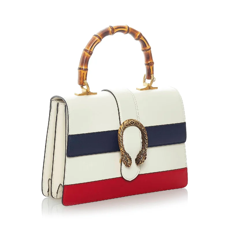 Ladies Gucci Dionysus bags in a pastel colorGucci Dionysus Bamboo Top Handle Leather Satchel (32019)