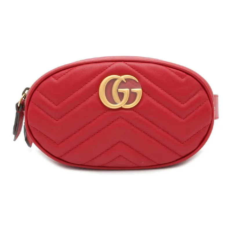 Gucci Marmont bags for women with gold - toned hardwareGUCCI GG Marmont Crossbody Bag Red 476434 Leather