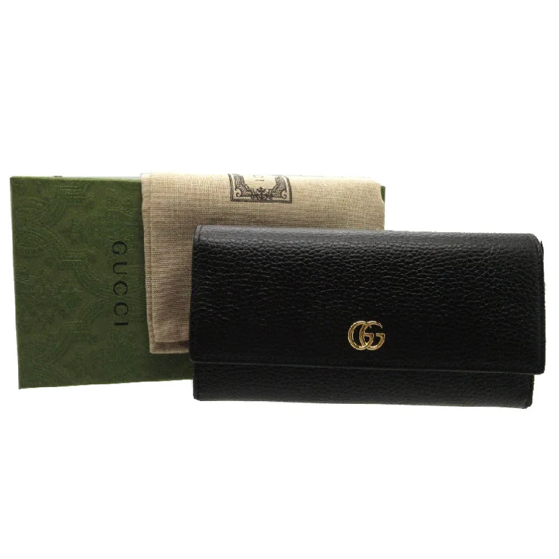 Gucci Marmont bags for women with a snakeskin - effect panelGUCCI Long Wallet Purse 456116 leather black GG Petit Marmont Women Used