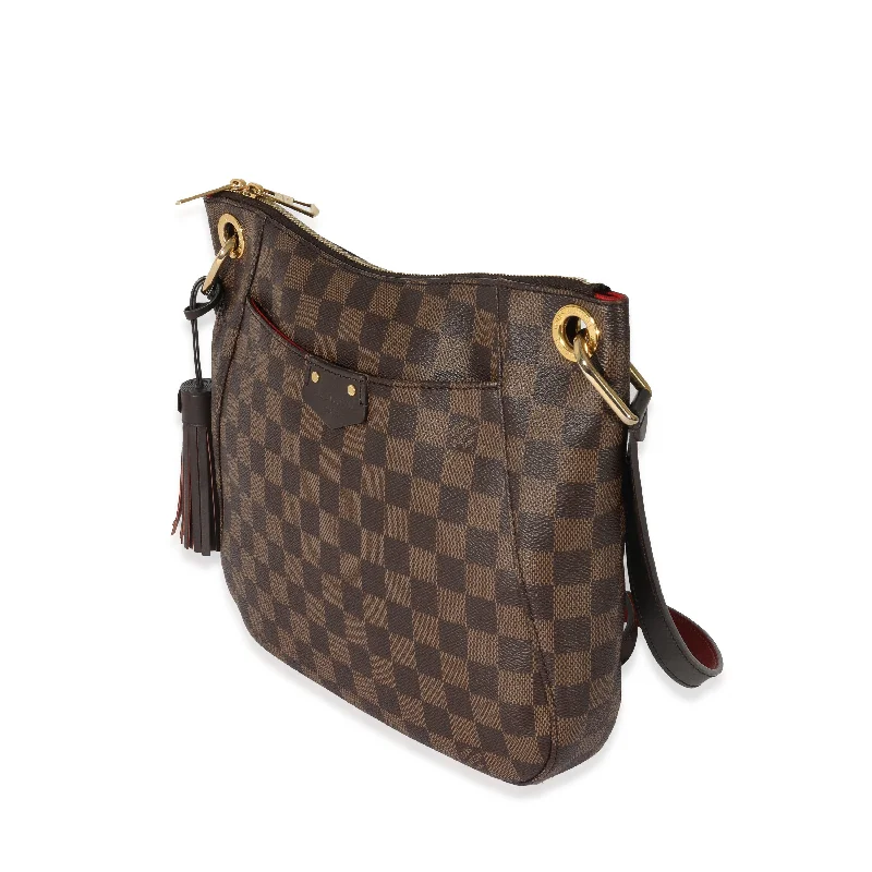 Louis Vuitton crossbody bags with a printed floral pattern for femininityLouis Vuitton Canvas Damier Ebene South Bank Besace