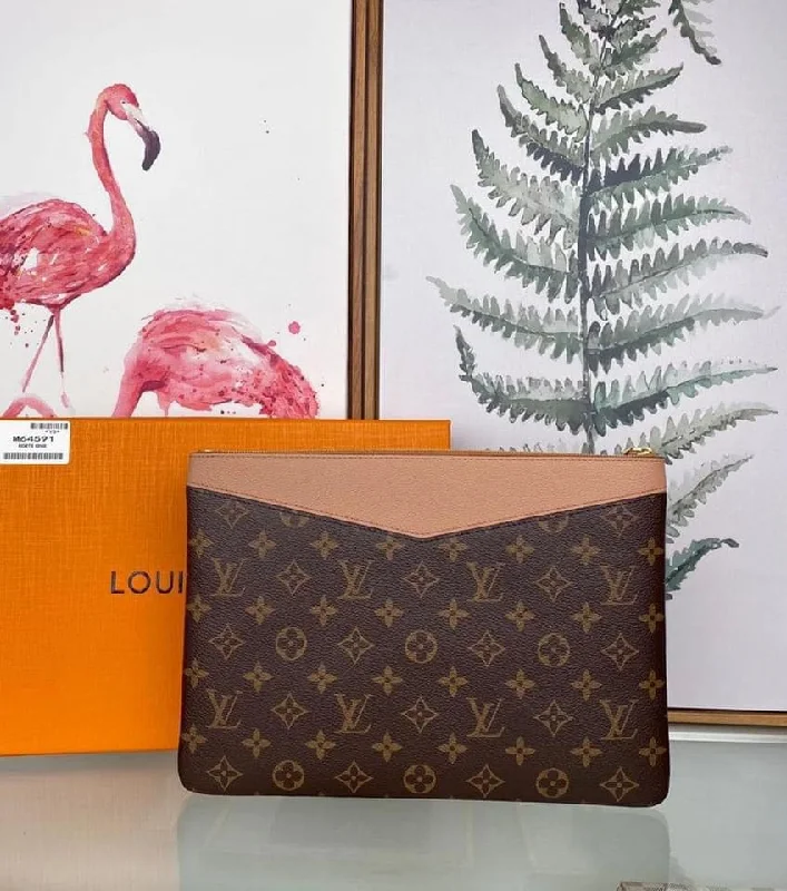 Louis Vuitton handbags with a patent - leather finish for a shiny lookLouis Vuitton Daily Pouch