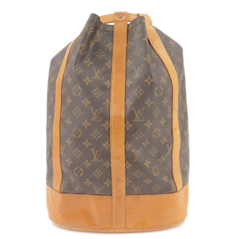 Ladies Louis Vuitton shoulder bags with a single - handle silhouetteLouis Vuitton Monogram Randonnee GM Laundry Bag M42244