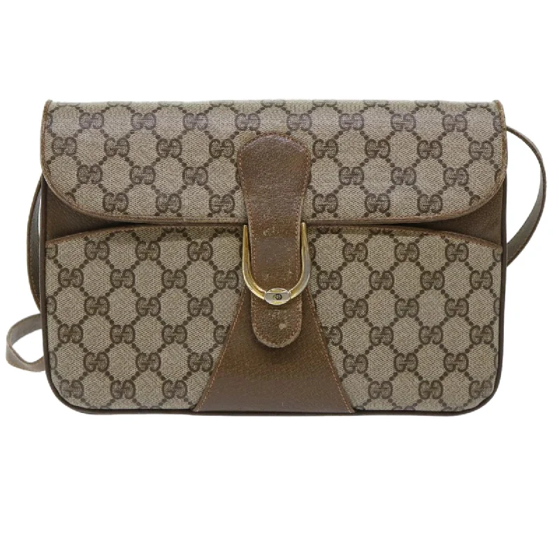 Women Gucci crossbody bags with a keychain holderGUCCI GG Canvas Shoulder Bag PVC Leather Beige 90402025  th3857