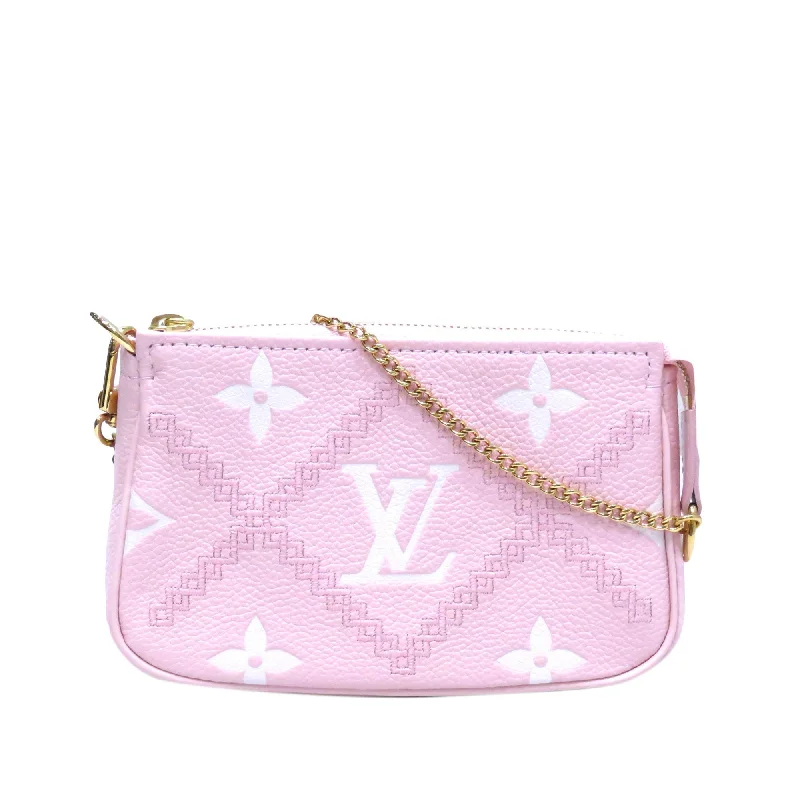 Louis Vuitton backpacks with a padded laptop compartment for travelLouis Vuitton Broderies Pochette Accessoires Mini Pink Giant Monogram Empreinte