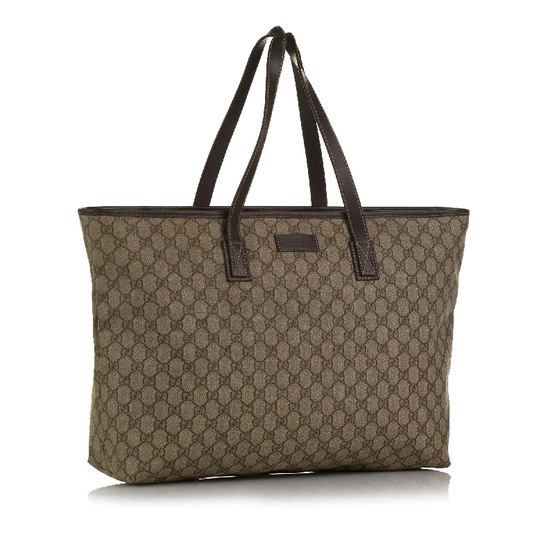 Women Gucci bags with a zippered interior pocketGucci GG Supreme Tote (SHG-9cmftX)