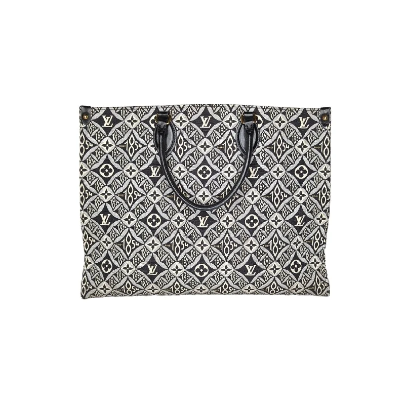 Louis Vuitton tote bags with a water - resistant coating for outdoor useLouis Vuitton Jacquard Since 1854 Onthego GM Grey Tote Bag