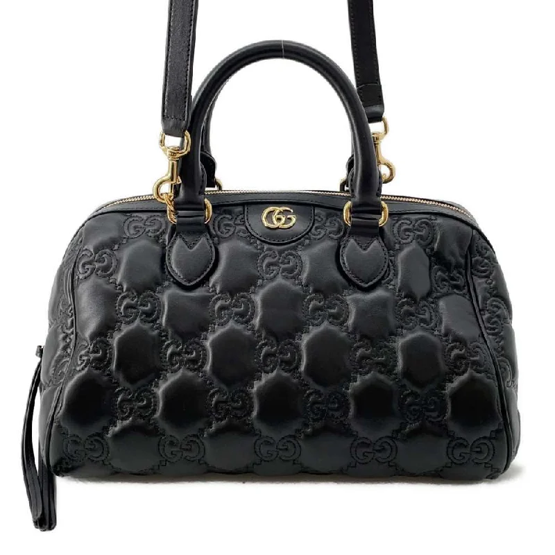 Gucci handbags for women with a beaded trimGUCCI GGMatelasse 2wayTravel Bag Black 702242 Leather Size Medium