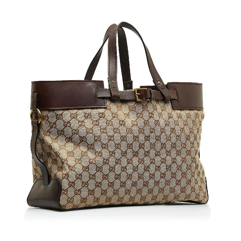 Women Gucci Sylvie bags with a monogram - embossed leatherGucci GG Canvas Tote Bag (SHG-enbJFe)