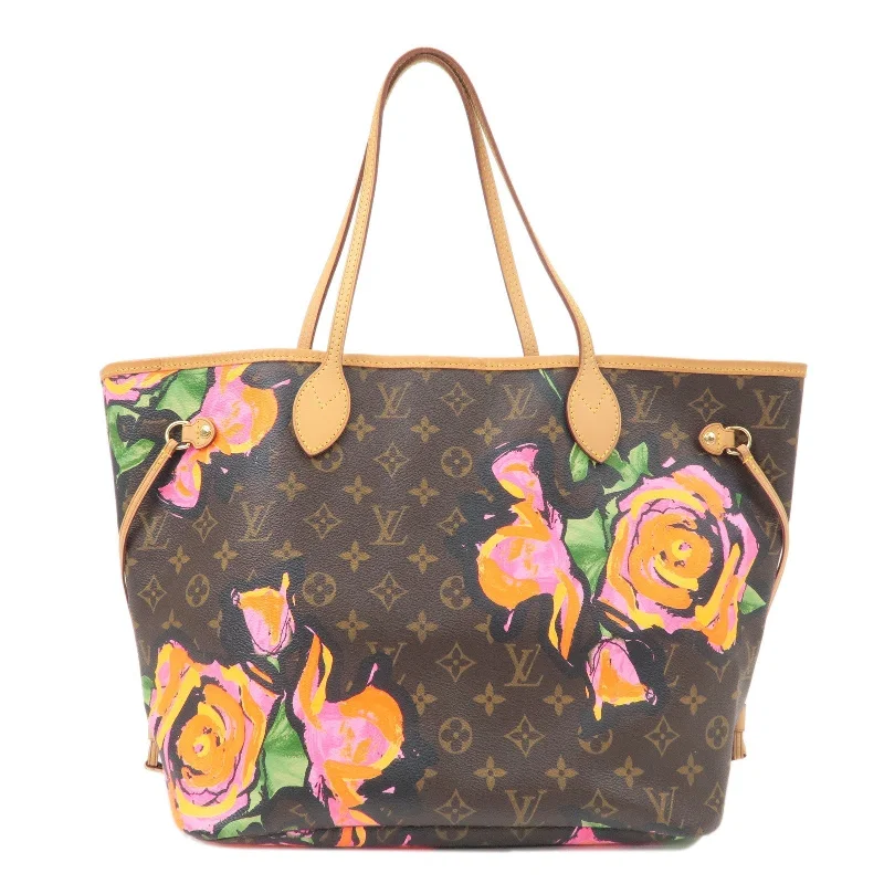 Louis Vuitton handbags with a back - zip pocket for storing valuablesLouis Vuitton Monogram Rose Neverfull MM Tote Bag M48613