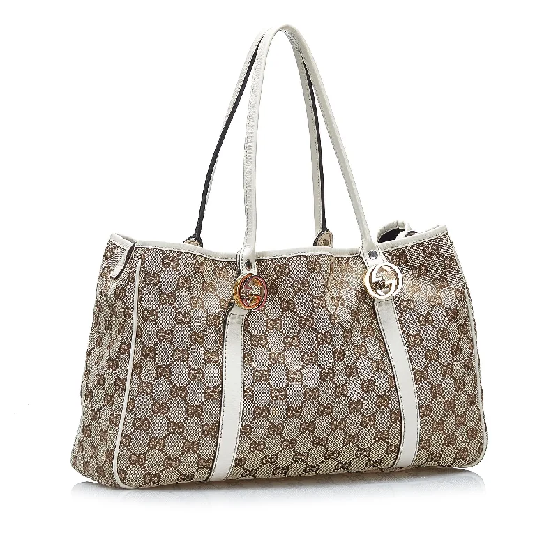 Ladies Gucci Dionysus bags with a detachable shoulder strapGucci GG Canvas Twins Tote (SHG-gu3wR2)