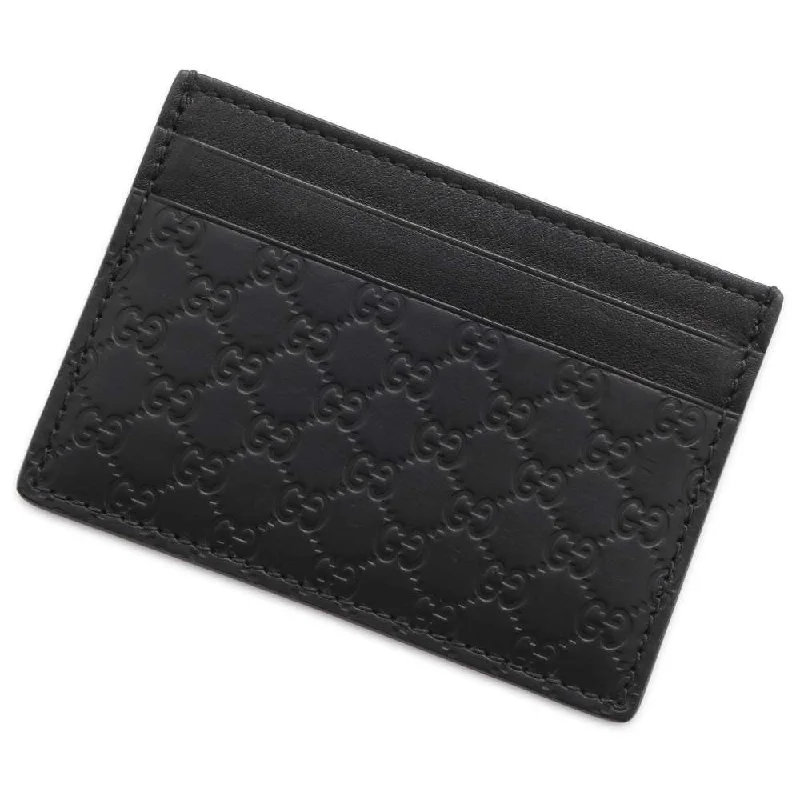 Gucci backpacks for women with a sleek silhouetteGUCCI Micro GG Card Case Black 262837 Leather