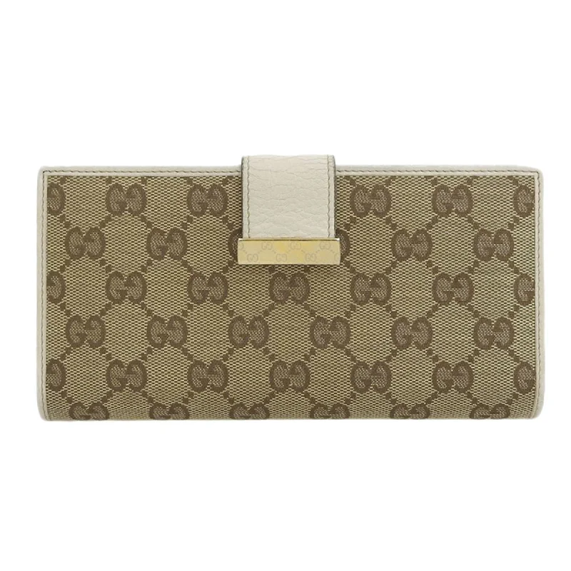 Women Gucci Sylvie bags with a leather - wrapped handleGucci GG canvas long wallet with double hook leather brown white 212089