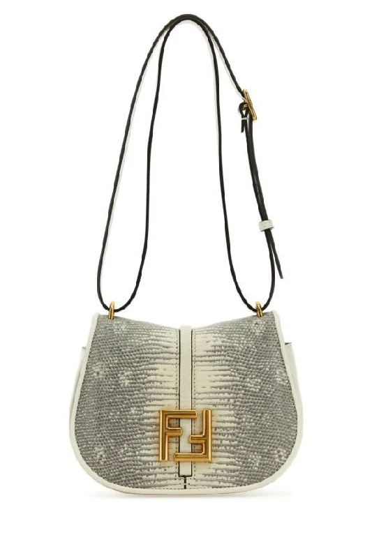 Fendi Women White Leather Mini C Mon Crossbody Bag