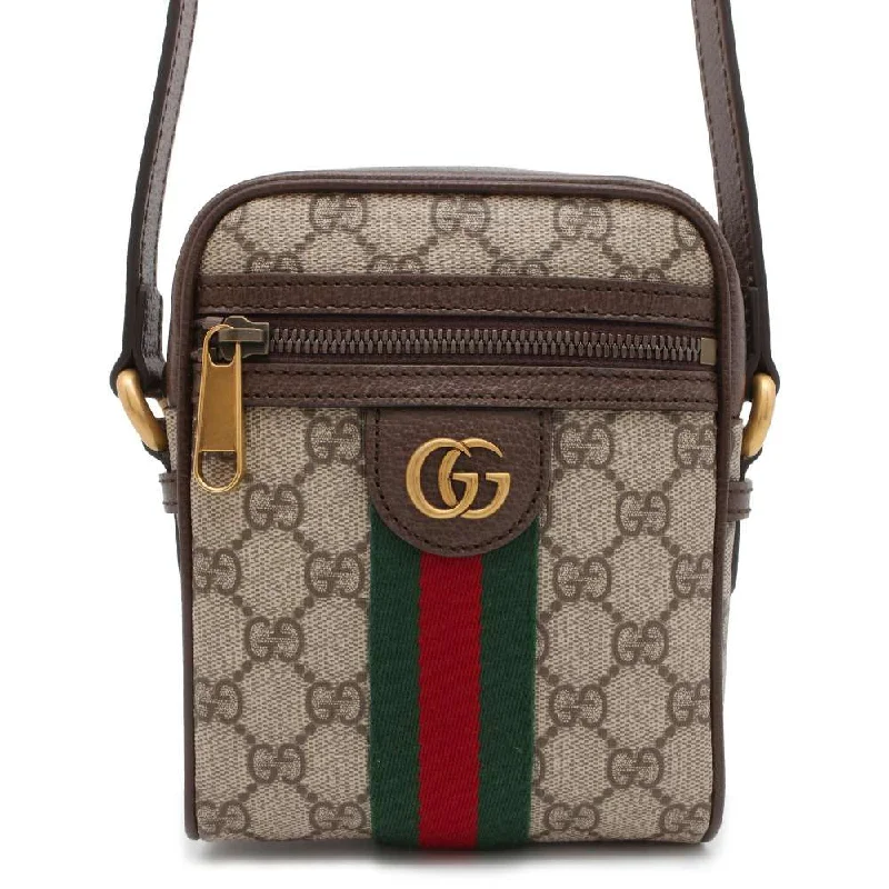 Ladies Gucci Dionysus bags with a chain - link shoulder strapGUCCI GG Supreme Offdia Shoulder Bag Beige/Brown 598127 GG Canvas Leather