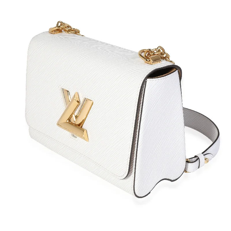 Ladies Louis Vuitton shoulder bags with a wide - width strap for comfortLouis Vuitton Blanc Epi Leather Twist MM