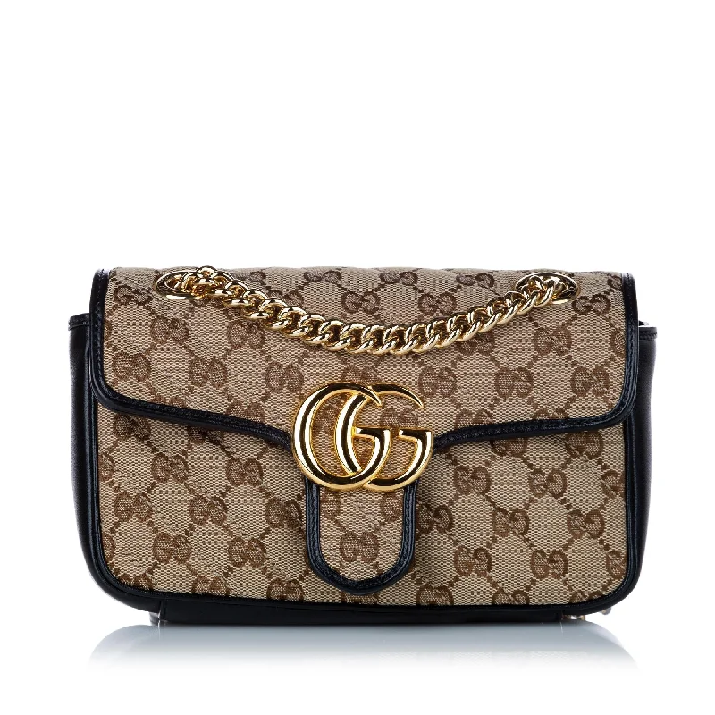 Ladies Gucci shoulder bags with a single - handle designGucci GG Canvas Marmont Crossbody Bag