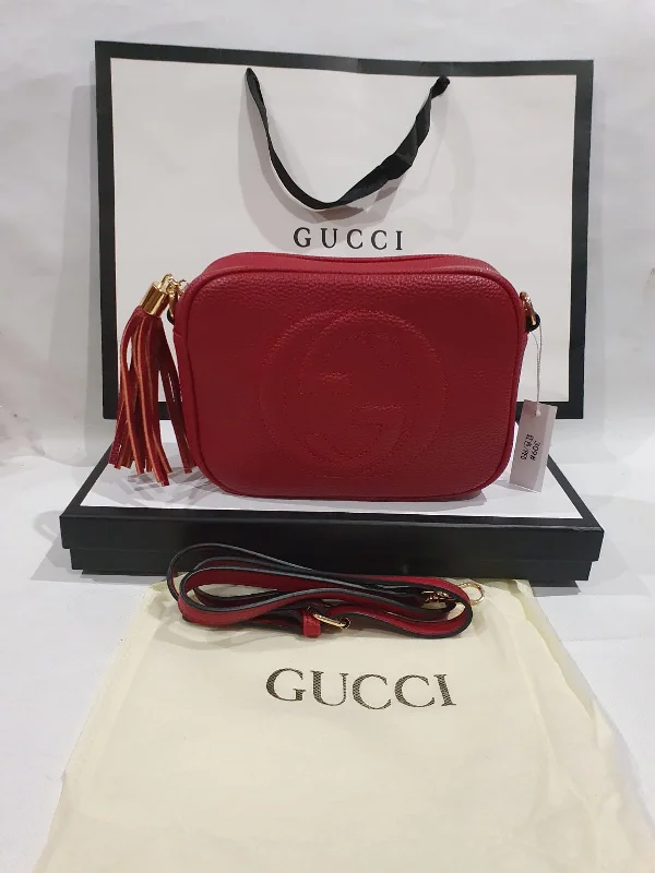 Women Gucci Sylvie bags with a crystal - embellished web stripeGucci Disco Soho Handbag (Detachable Strap )