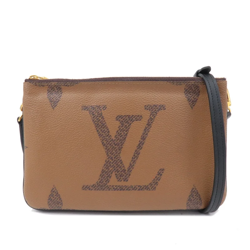 Louis Vuitton bags with a detachable mobile phone holder for convenienceLouis Vuitton Monogram Reverse Pochette Double Zip 2Way Bag M69203