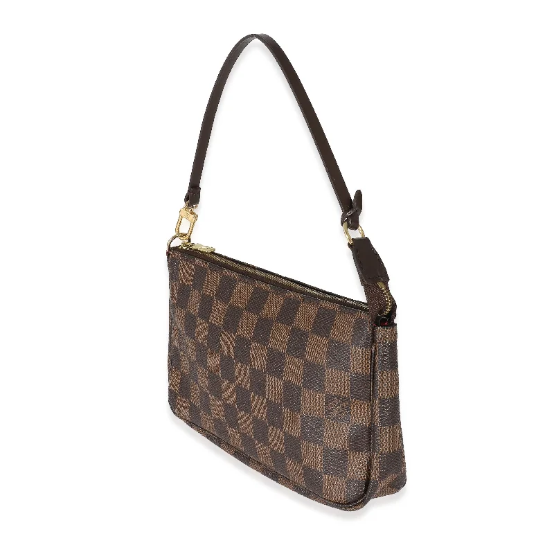 Louis Vuitton bags with a magnetic snap closure for easy accessLouis Vuitton Damier Ebene Canvas Pochette Accessoires