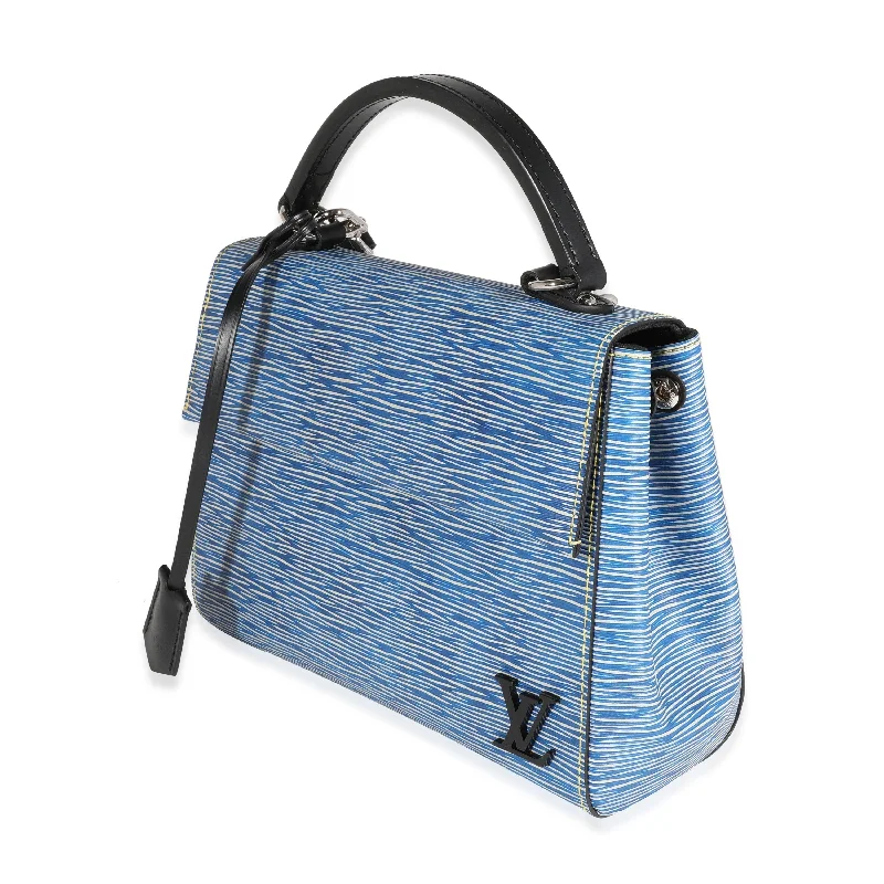 Louis Vuitton crossbody bags with a woven leather strap for textureLouis Vuitton Blue Epi Denim Cluny BB