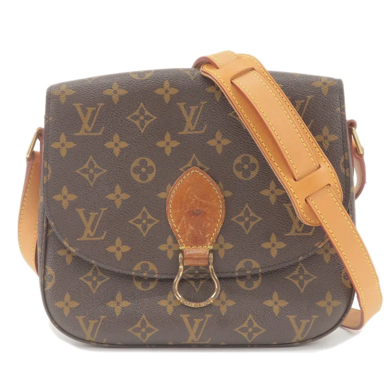 Louis Vuitton tote bags with a printed LV logo on the front for brand visibilityLouis Vuitton Monogram Saint Cloud GM Shoulder Bag Brown M51242