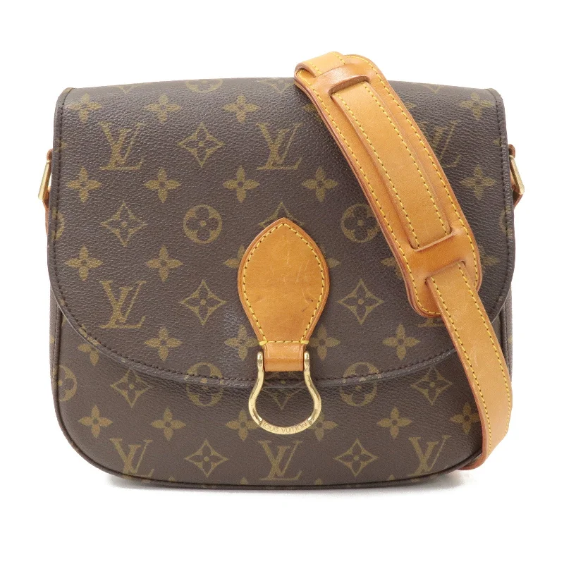 Ladies Louis Vuitton Petite Malle bags with a star - shaped charm for cutenessLouis Vuitton Monogram Saint Cloud GM Shoulder Bag Brown M51242