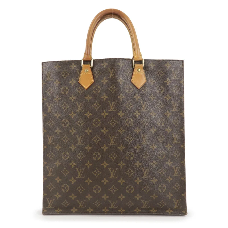 Louis Vuitton tote bags with a printed LV logo on the front for brand visibilityLouis Vuitton Monogram Sac Plat Hand Bag Tote Bag M51140