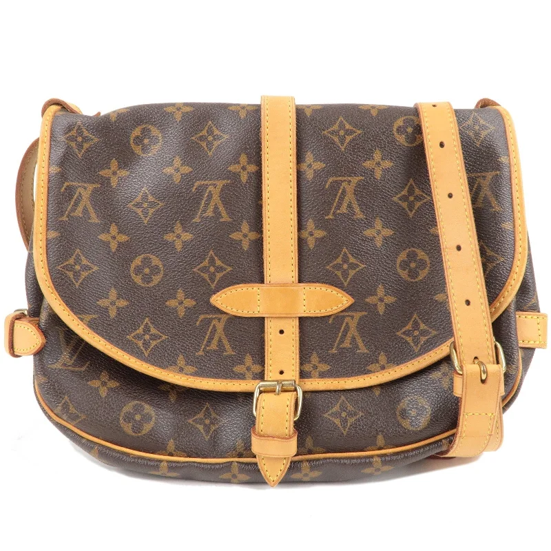 Ladies Louis Vuitton Petite Malle bags with a star - shaped charm for cutenessLouis Vuitton Monogram Saumur 30 Shoulder Bag Brown M42256