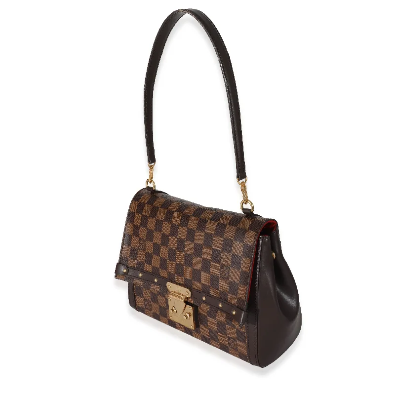 Louis Vuitton bags with a snap - button closure and a decorative charm for styleLouis Vuitton Damier Ebene Canvas Venice Bag