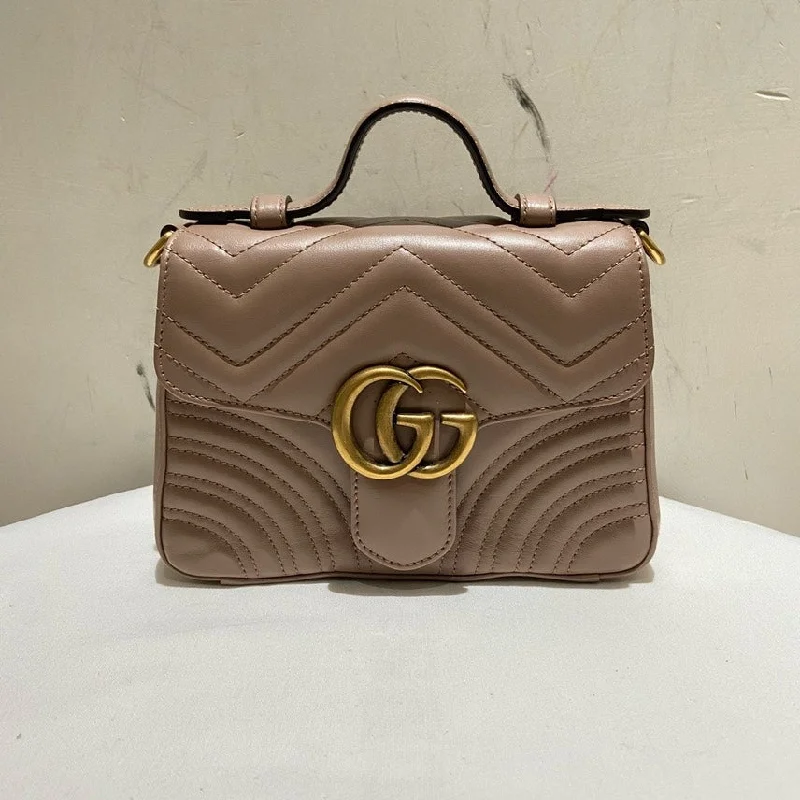 Gucci handbags for women with a patent - leather finishGucci Marmont Beige Leather Tote Bag Medium