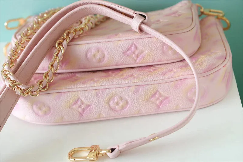 Ladies Louis Vuitton Petite Malle bags in a pastel color for a soft lookLouis Vuitton Multi Pochette Accessories Bag