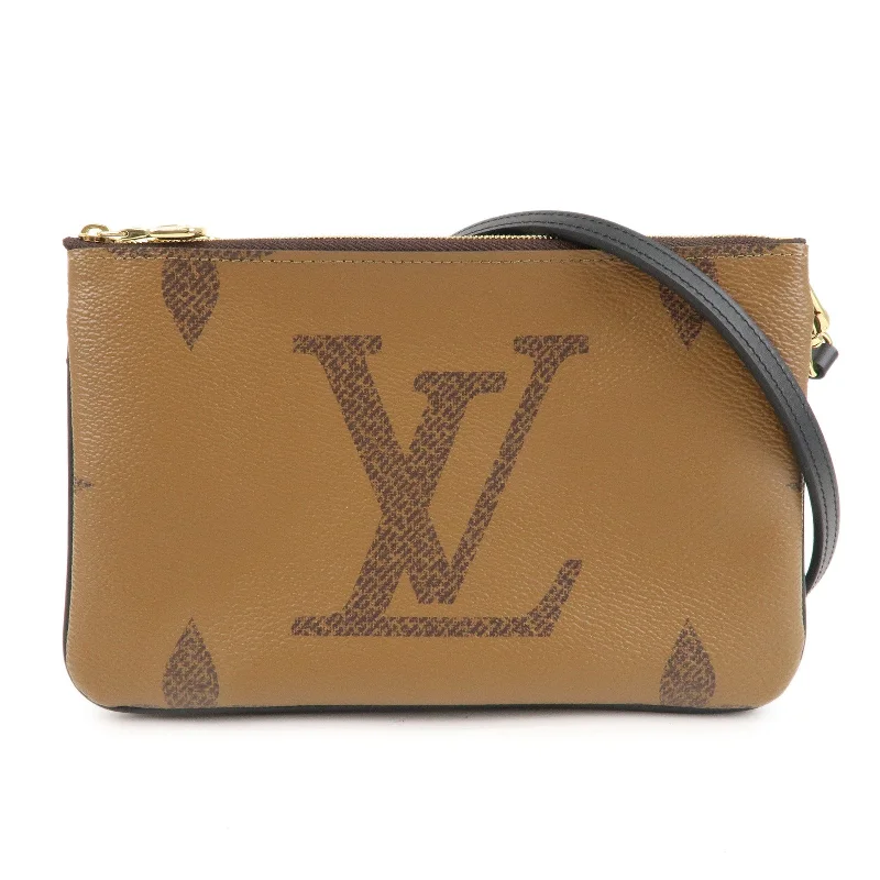 Louis Vuitton tote bags with a double - handle and shoulder - strap optionLouis Vuitton Monogram Reverse Pochette Double Zip 2Way Bag M69203