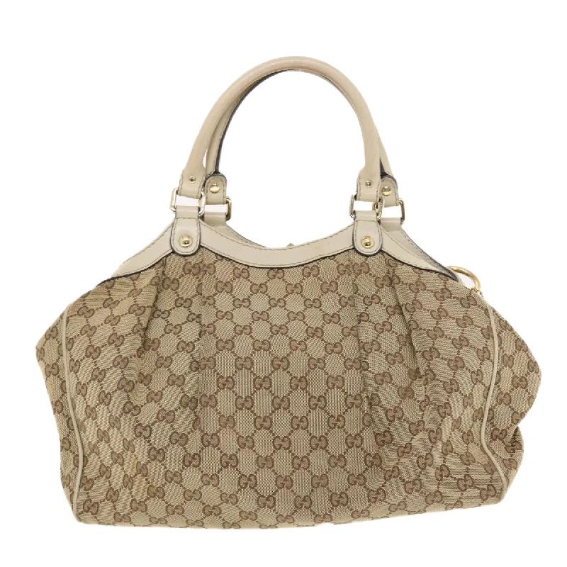 Ladies Gucci shoulder bags with a wide - width strapGucci GG Canvas Hand Bag Beige 211944  49795