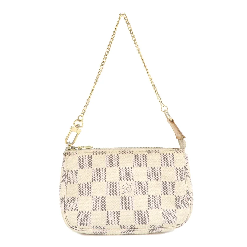 Louis Vuitton Petite Malle bags with a hard - shell structure for uniquenessLouis Vuitton Damier Azur Mini Pochette Accessoires Pouch N58010